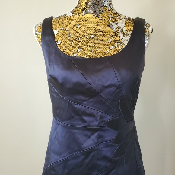 Suzi Chin for Maggie boutique Deep Purple Lotus Flower Sheath Dress - Picture 3 of 7